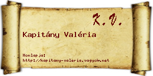 Kapitány Valéria névjegykártya
