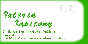 valeria kapitany business card